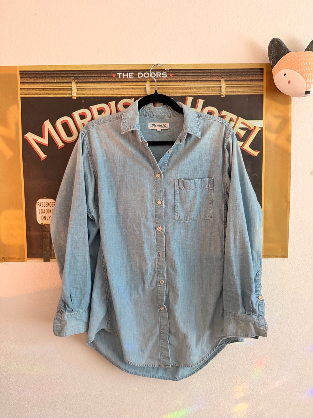 Madewell Men's Light Blue Denim Button-Down Shirt